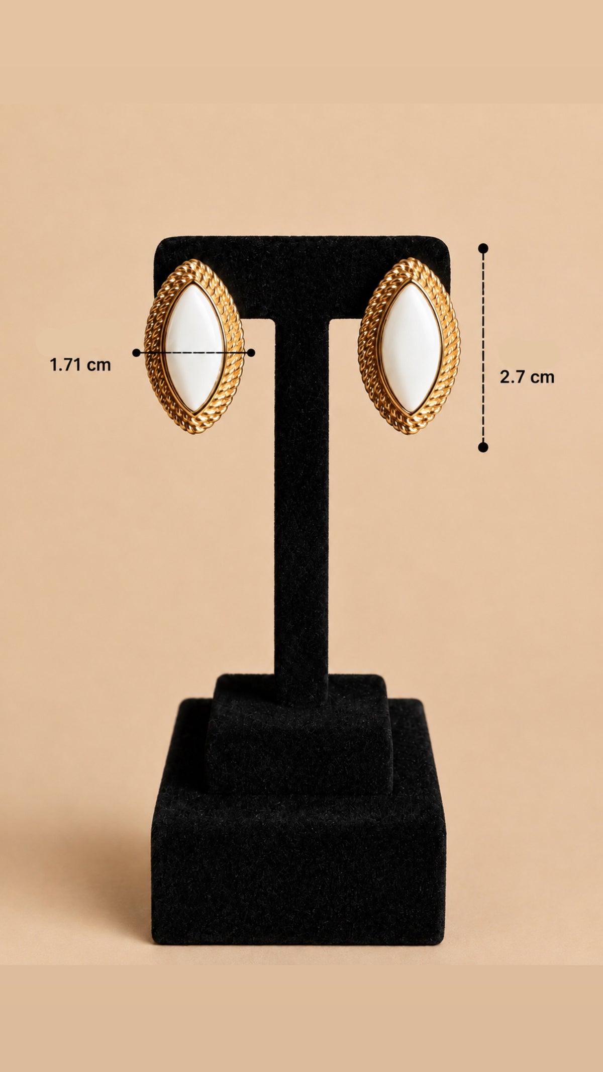 White & Gold Studs