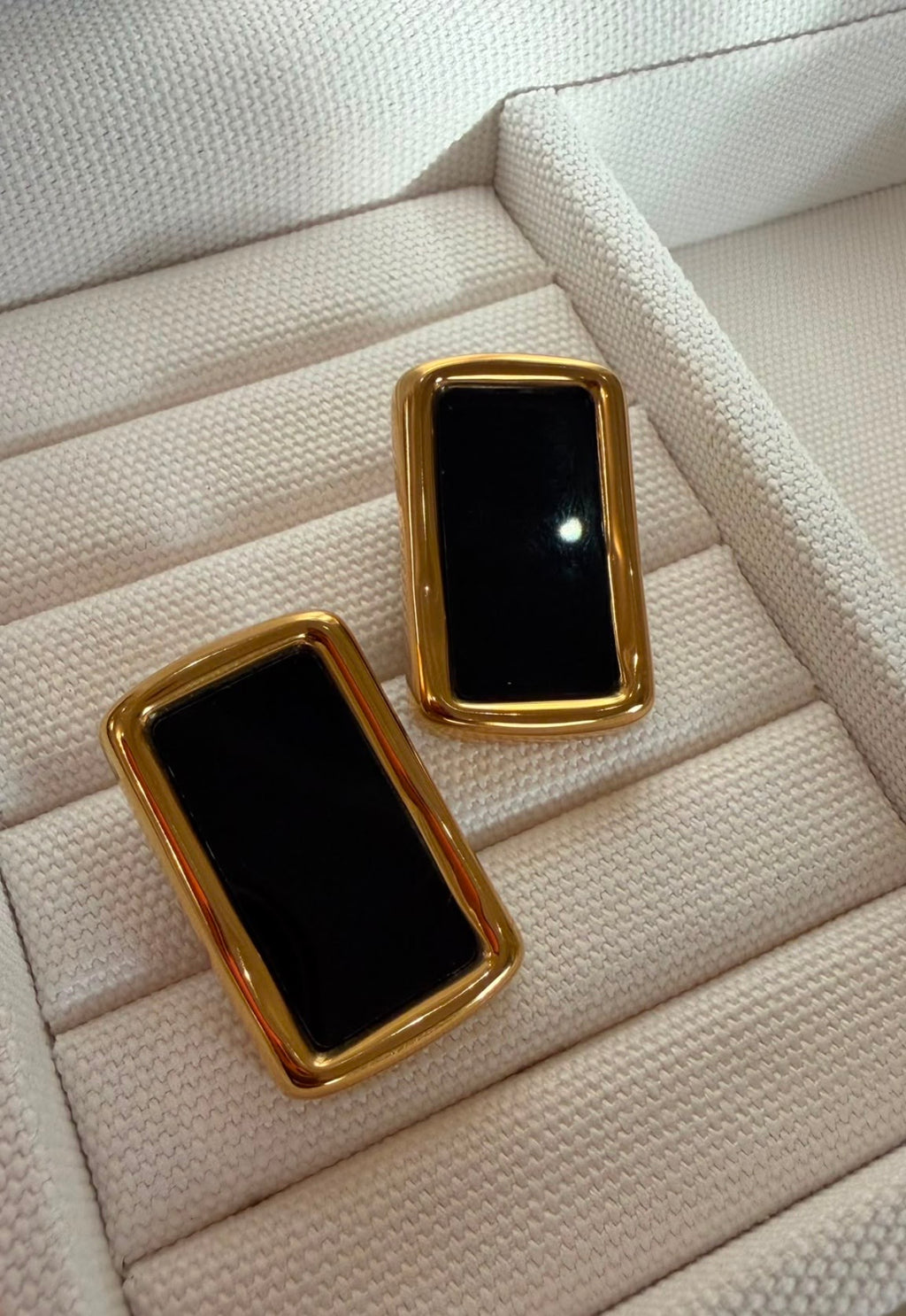 Black Enamel Statement Studs