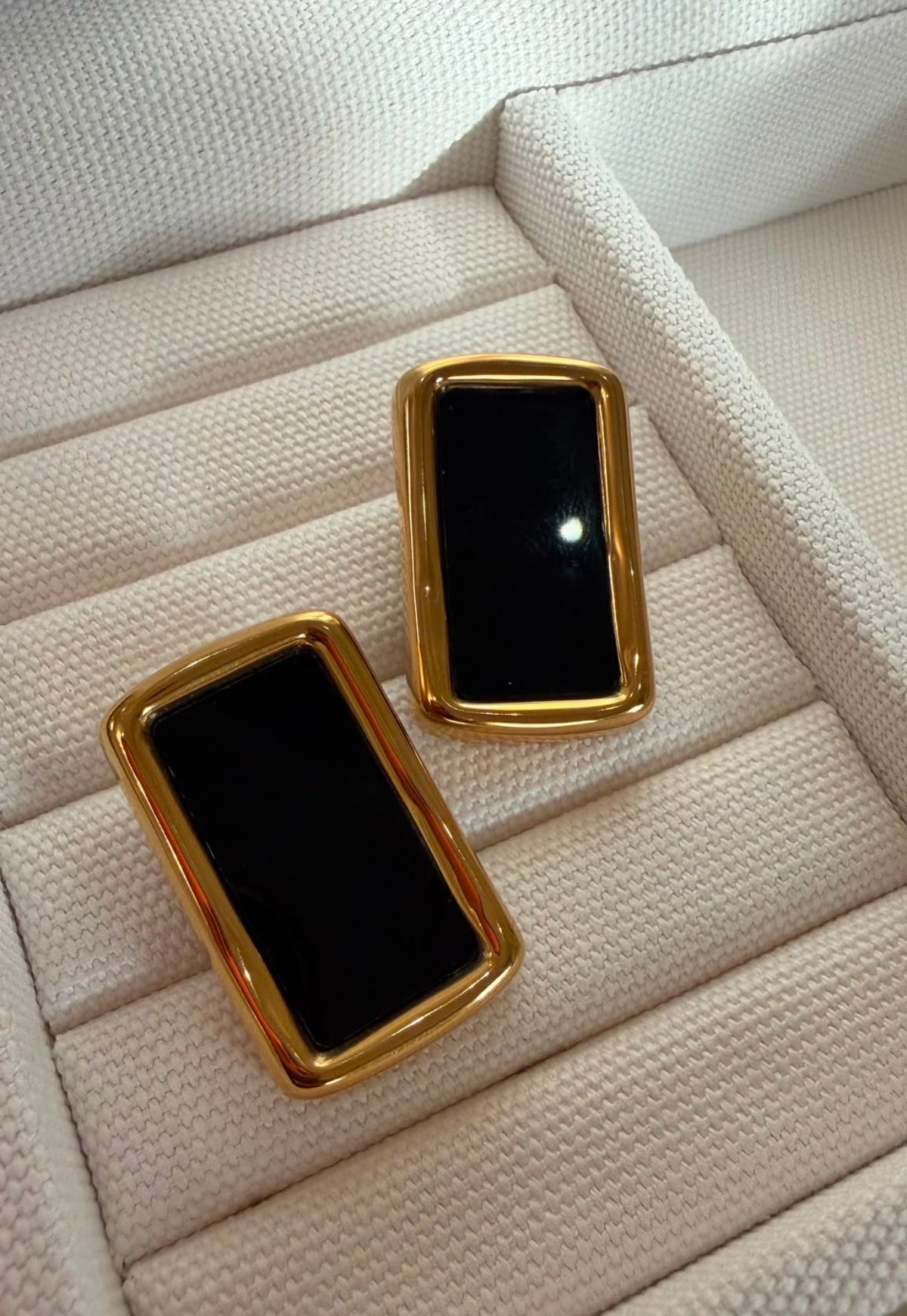 Black Enamel Statement Studs