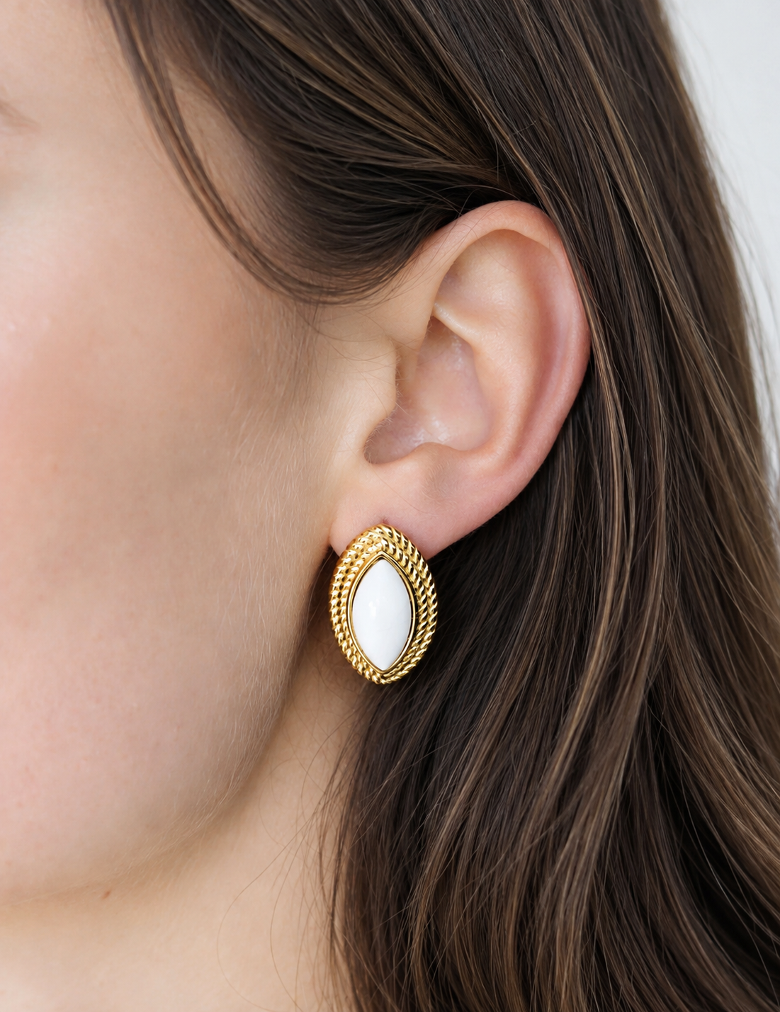 White & Gold Studs