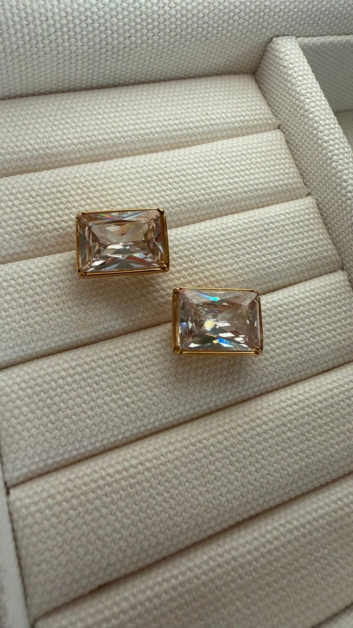 Emerald-Cut Zircon Studs