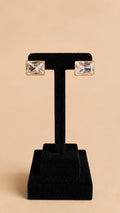 Emerald-Cut Zircon Studs