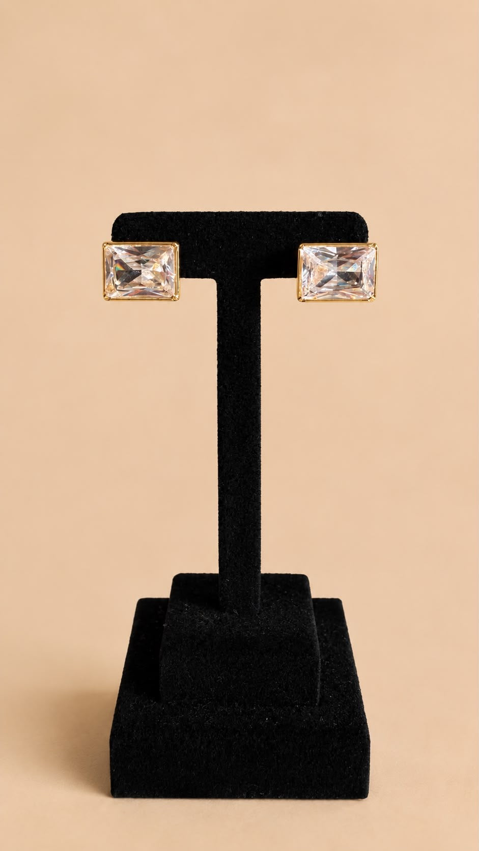 Emerald-Cut Zircon Studs