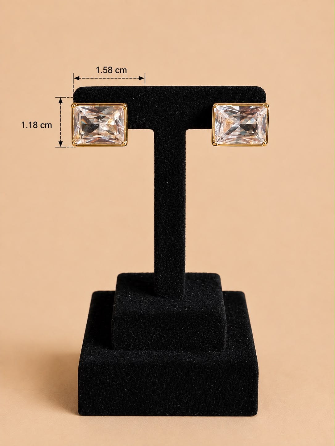 Emerald-Cut Zircon Studs