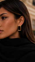 Black Enamel Statement Studs