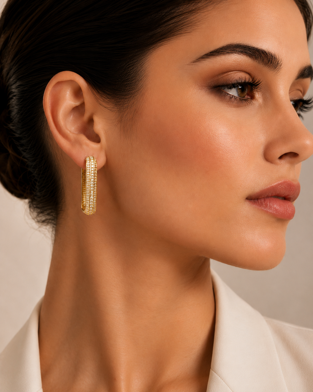 Pave Gold Hoop