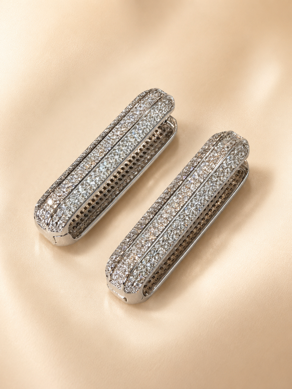 Pave Silver Hoop